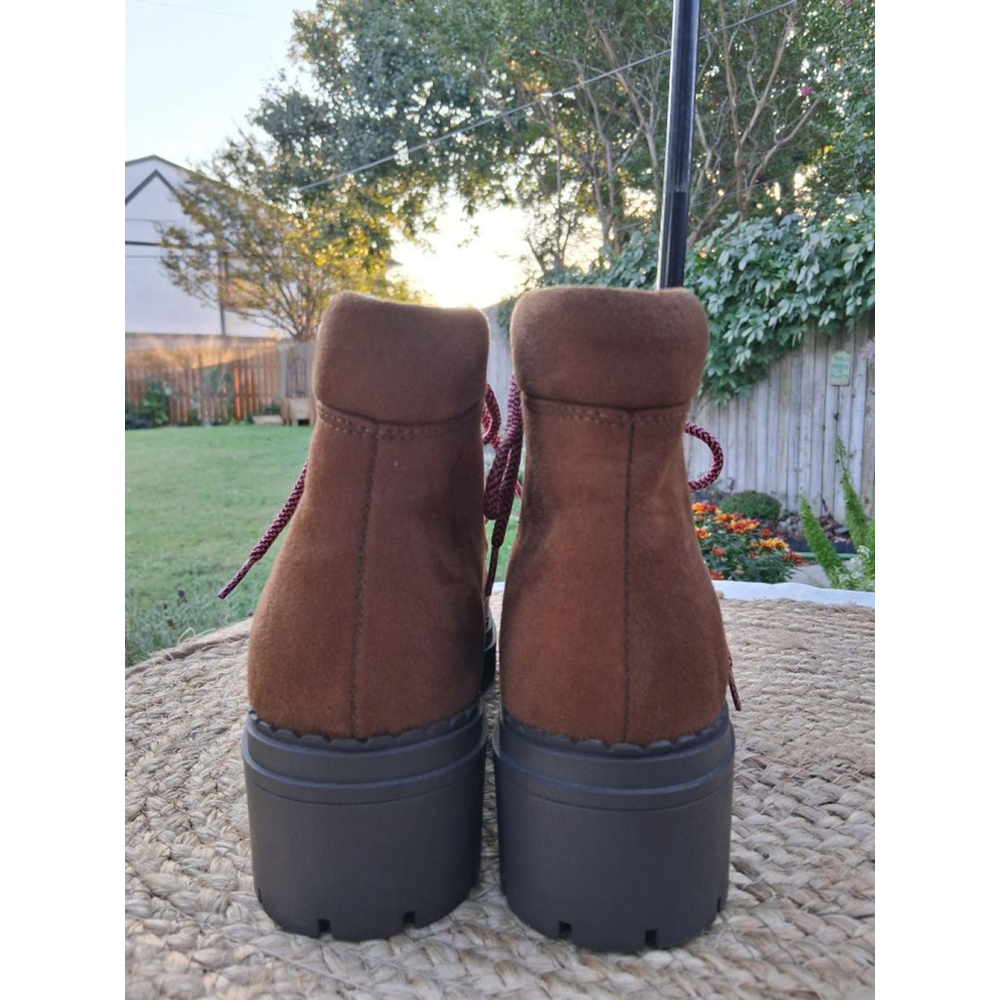 Indigo Rd Lug Sole Hiker Boots Size 9 Brown Suede Chunky Combat Boot Boho Chic - Picture 6 of 16